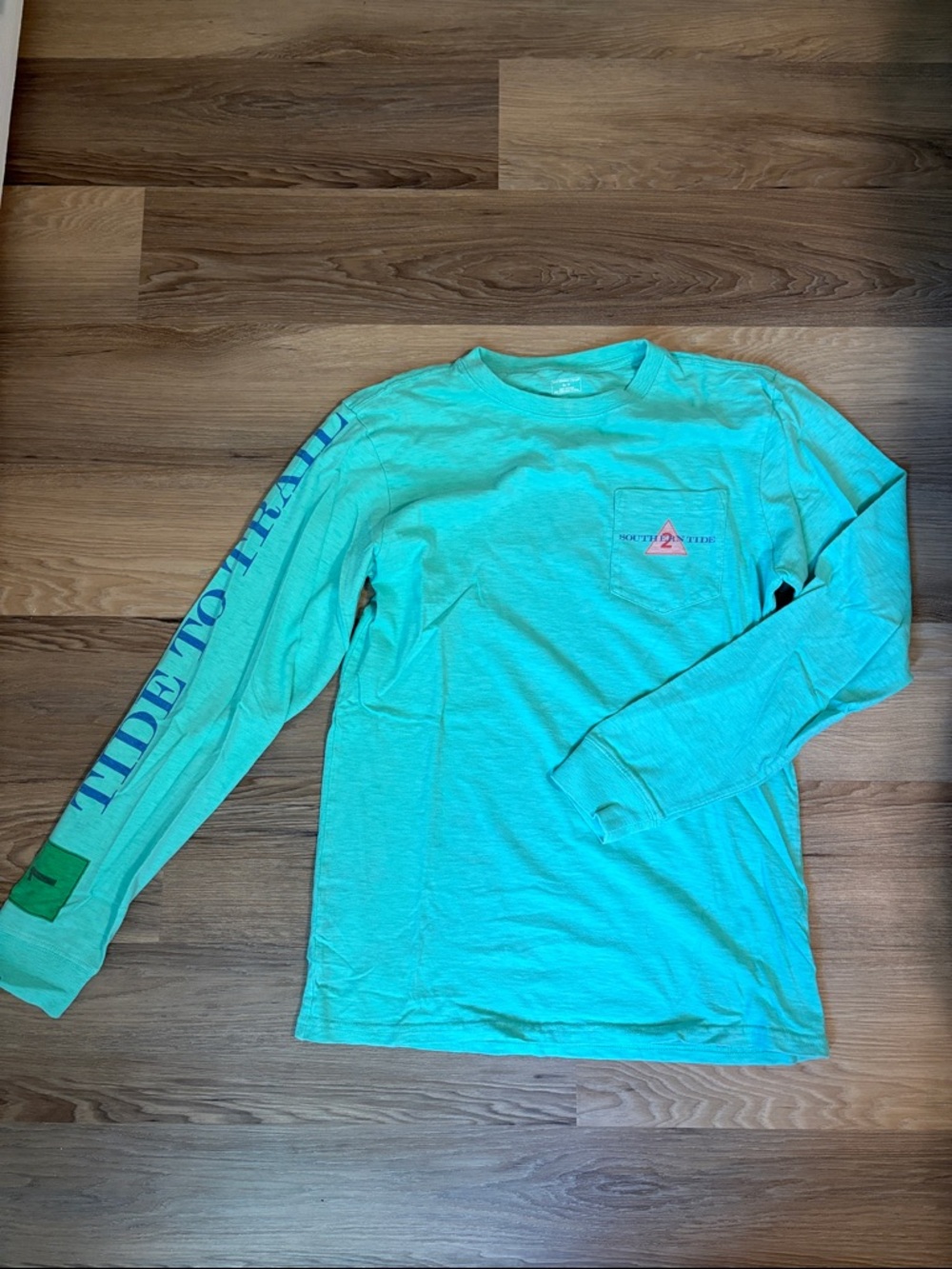 Long-Sleeve Tee - Teal with Sleeve Graphic